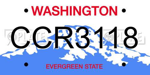 CCR3118 Washington License Plate
