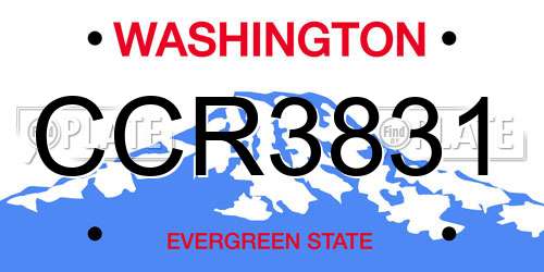 CCR3831 Washington License Plate