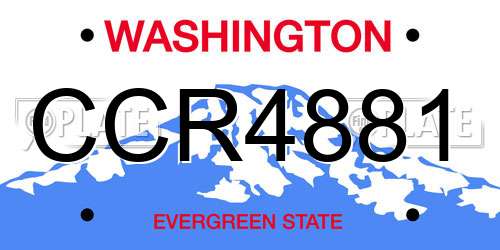 CCR4881 Washington License Plate