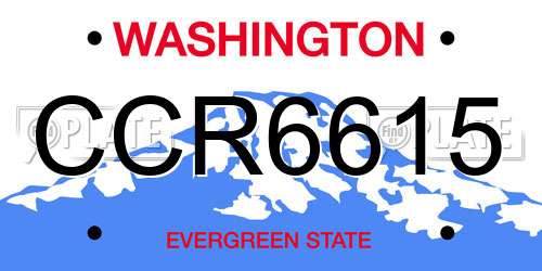 CCR6615 Washington License Plate