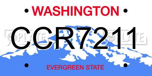 CCR7211 Washington License Plate