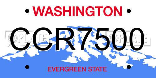 CCR7500 Washington License Plate