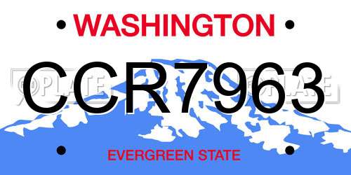 CCR7963 Washington License Plate