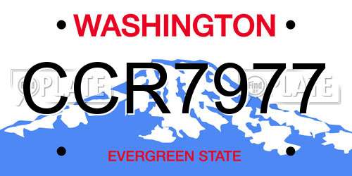 CCR7977 Washington License Plate