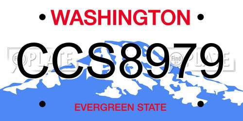 CCS8979 Washington License Plate