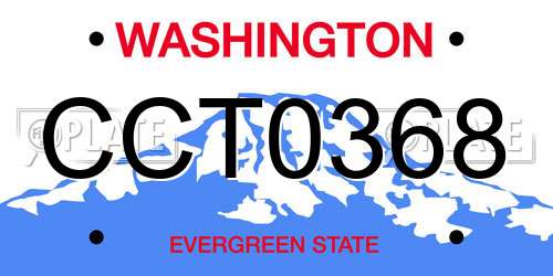 CCT0368 Washington License Plate