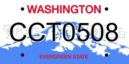 CCT0508 Washington License Plate