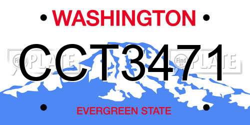 CCT3471 Washington License Plate