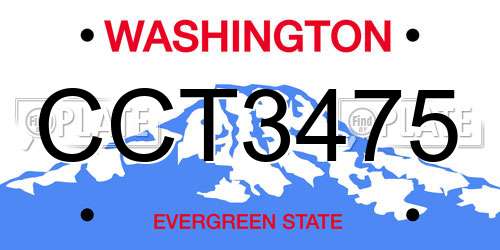 CCT3475 Washington License Plate