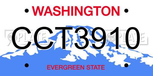 CCT3910 Washington License Plate