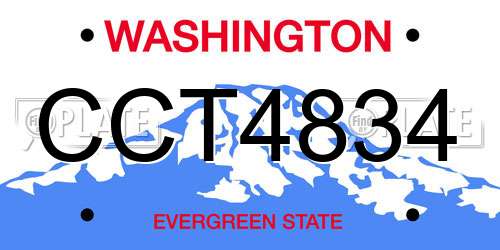 CCT4834 Washington License Plate
