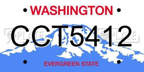 CCT5412 Washington License Plate