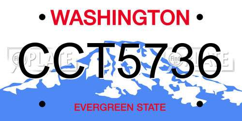 CCT5736 Washington License Plate
