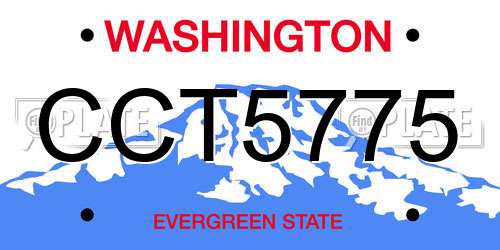 CCT5775 Washington License Plate