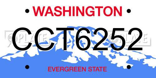 CCT6252 Washington License Plate