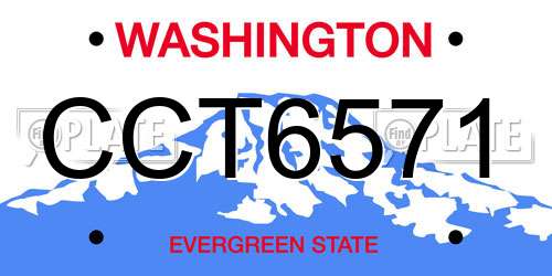 CCT6571 Washington License Plate