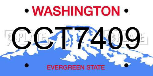 CCT7409 Washington License Plate