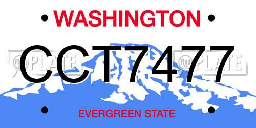 CCT7477 Washington License Plate