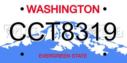 CCT8319 Washington License Plate