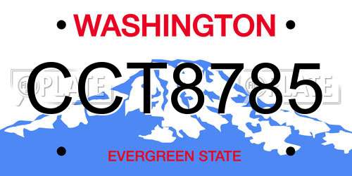 CCT8785 Washington License Plate
