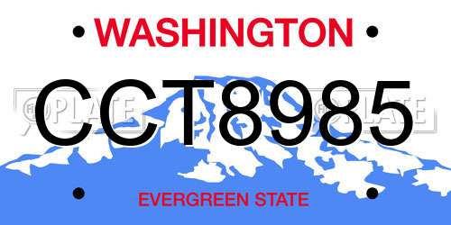 CCT8985 Washington License Plate