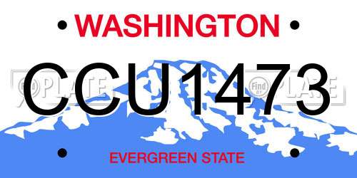 CCU1473 Washington License Plate