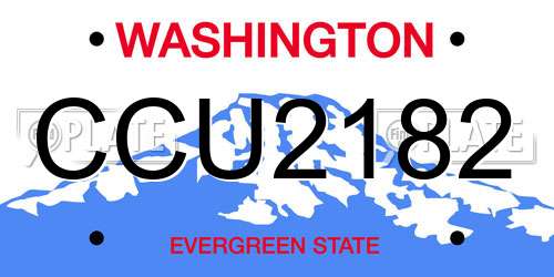 CCU2182 Washington License Plate