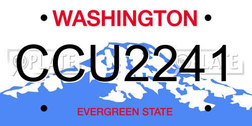 CCU2241 Washington License Plate
