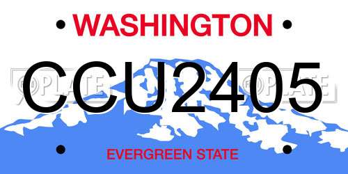 CCU2405 Washington License Plate