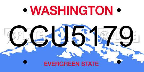 CCU5179 Washington License Plate