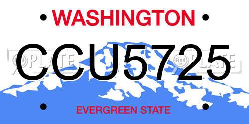 CCU5725 Washington License Plate