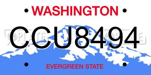 CCU8494 Washington License Plate