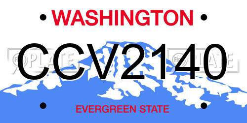 CCV2140 Washington License Plate