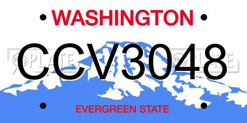 CCV3048 Washington License Plate