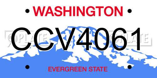 CCV4061 Washington License Plate