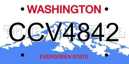 CCV4842 Washington License Plate