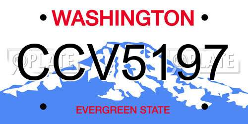CCV5197 Washington License Plate