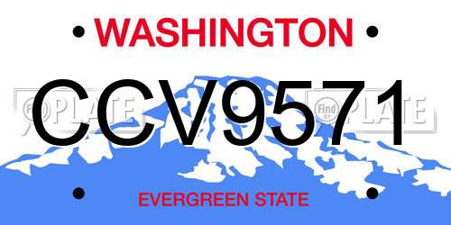 CCV9571 Washington License Plate