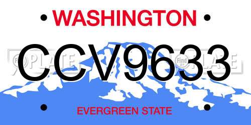CCV9633 Washington License Plate