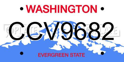CCV9682 Washington License Plate