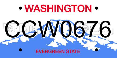 CCW0676 Washington License Plate