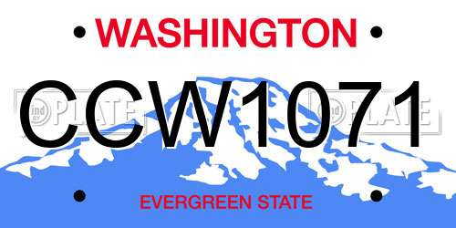CCW1071 Washington License Plate