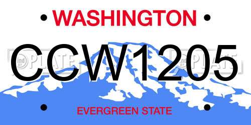 CCW1205 Washington License Plate