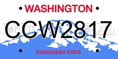 CCW2817 Washington License Plate