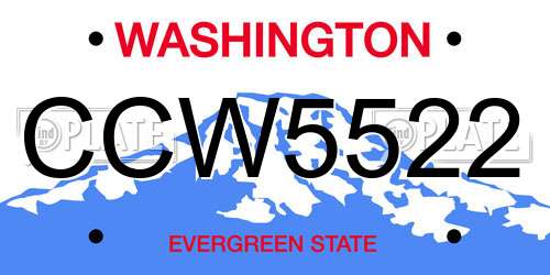 CCW5522 Washington License Plate