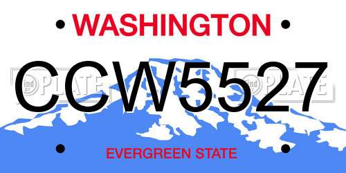 CCW5527 Washington License Plate