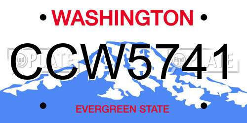 CCW5741 Washington License Plate