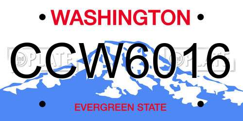 CCW6016 Washington License Plate