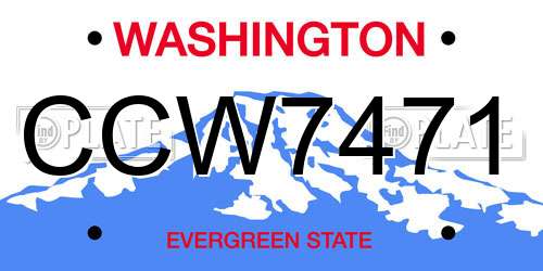 CCW7471 Washington License Plate