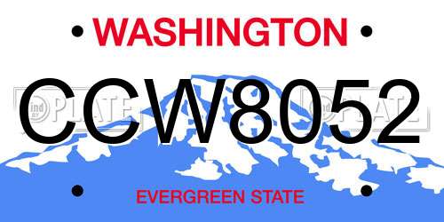 CCW8052 Washington License Plate